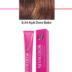 Premium 8.34 Açık Dore Bakır - Kalıcı Krem Saç Boyası 50 g Tüp