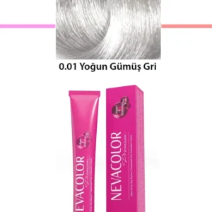 Premium 0.01 Yoğun Gümüş Gri - Kalıcı Krem Saç Boyası 50 g Tüp