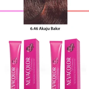 2 li Set Premium 6.46 Akaju Bakır - Kalıcı Krem Saç Boyası 2 X 50 g Tüp