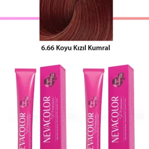 2 li Set Premium 6.66 Koyu Kızıl Kumral - Kalıcı Krem Saç Boyası 2 X 50 g Tüp