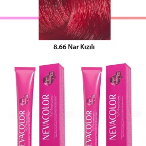 2 li Set Premium 8.66 Nar Kızılı - Kalıcı Krem Saç Boyası 2 X 50 g Tüp