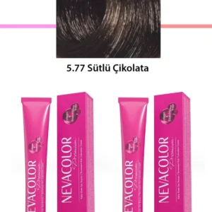 2 li Set Premium 5.77 Sütlü Çikolata - Kalıcı Krem Saç Boyası 2 X 50 g Tüp