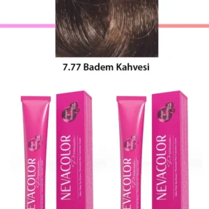 2 li Set Premium 7.77 Badem Kahvesi - Kalıcı Krem Saç Boyası 2 X 50 g Tüp