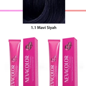 2 li Set Premium 1.1 Mavi Siyah - Kalıcı Krem Saç Boyası 2 X 50 g Tüp