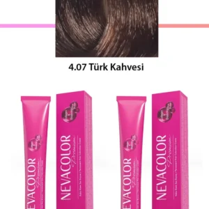 2 li Set Premium 4.07 Türk Kahvesi - Kalıcı Krem Saç Boyası 2 X 50 g Tüp