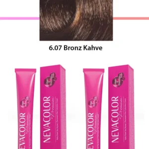 2 li Set Premium 6.07 Bronz Kahve - Kalıcı Krem Saç Boyası 2 X 50 g Tüp
