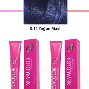 2 li Set Premium 0.11 Yoğun Mavi - Kalıcı Krem Saç Boyası 2 X 50 g Tüp