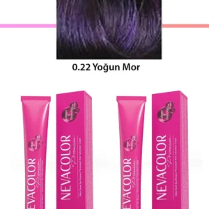 2 li Set Premium 0.22 Yoğun Mor - Kalıcı Krem Saç Boyası 2 X 50 g Tüp
