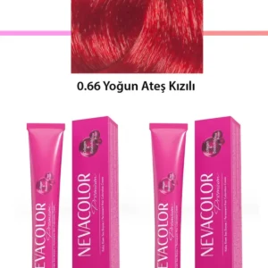 2 li Set Premium 0.66 Yoğun Ateş Kızılı - Kalıcı Krem Saç Boyası 2 X 50 g Tüp