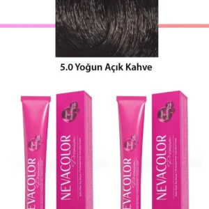 2 li Set Premium 5.0 Yoğun Açık Kahve - Kalıcı Krem Saç Boyası 2 X 50 g Tüp