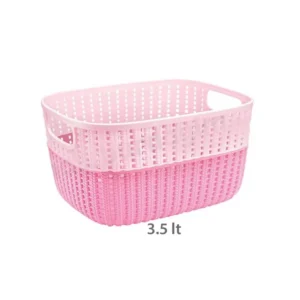 Çift Renkli Örgü ve Çamaşır Sepeti 3.5Lt 18.2 x 23.8 x 12.2 cm Renk4