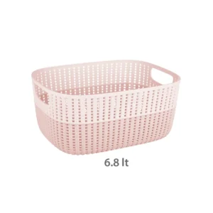 Çift Renkli Örgü ve Çamaşır Sepeti 6.80Lt 21.8 x 28.6 x 15.1 cm Renk2