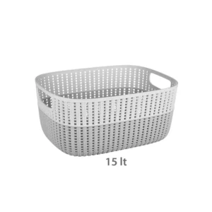 Çift Renkli Örgü ve Çamaşır Sepeti 15Lt 28.4 x 37.7 x 17.1 cm Renk1