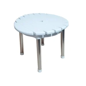 Alüminyum Ayaklı Paslanmaz Lambiri Yuvarlak Tabure 35x30 cm