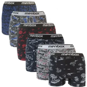 6 Adet Likralı Erkek Boxer Karışık Desenli Pamuklu