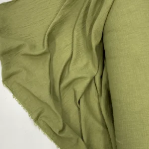 Keten Kumaş - Organik Kumaş - Perde Kumaşı - Ince Keten - Kıyafet Için Kumaş Örtü Haki Yeşil 82