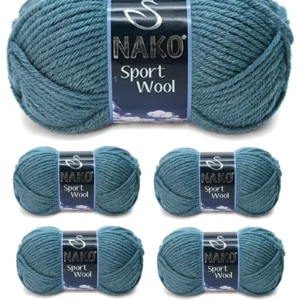 5 Adet Sport Wool Atkı Bere Ceket Yelek Örgü İpi Yünü No: 185 Fırtına