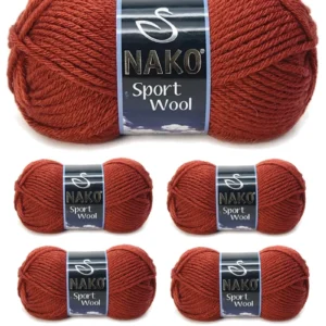 5 Adet Sport Wool Atkı Bere Ceket Yelek Örgü İpi Yünü No: 4409 Kiremit