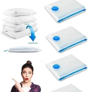 En Büyük Mega Boy (100 Cm X 130 Cm) Vakumlu Poşet - Vakumlu Hurç - Vakumlu Torba