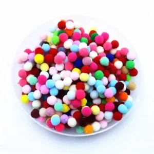 12mm Renkli Karışık Yumuşak Ponpon Peluş 200 Adet