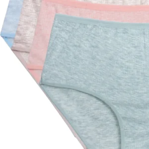 4'lü Yeni Seri Renkli Yüksek Bel Fitilli Ribana Bato Külot Turquaz Yeşil Şeftali Pudra