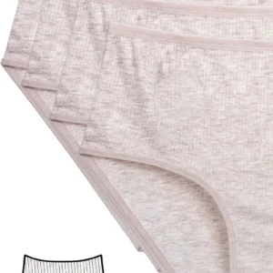 4'lü Yeni Seri Renkli Yüksek Bel Fitilli Ribana Bato Külot Kahve