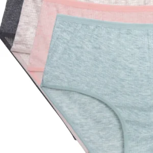 4'lü Yeni Seri Renkli Yüksek Bel Fitilli Ribana Bato Külot Gri Pudra Şeftali Yeşil