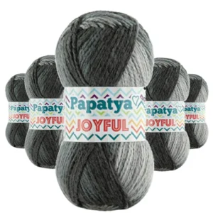 5 Adet Joyful Ekose Battaniye Ceket Panço İpi Yünü Renk no:06