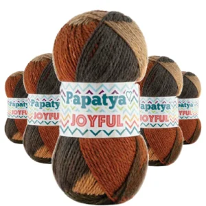 5 Adet Joyful Ekose Battaniye Ceket Panço İpi Yünü Renk no:08