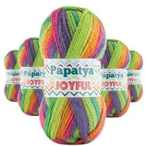 5 Adet Joyful Ekose Battaniye Ceket Panço İpi Yünü Renk no:16