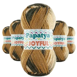 5 Adet Joyful Ekose Battaniye Ceket Panço İpi Yünü Renk no:20