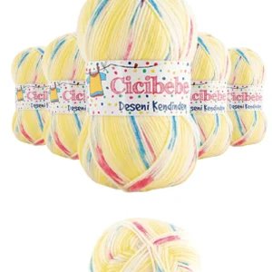 5 Adet Cici Bebe Kendinden Desenli Akıllı İplik Battaniye Yelek Ceket Yünü İpi Renk:04