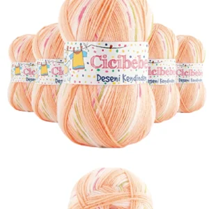 5 Adet Cici Bebe Kendinden Desenli Akıllı İplik Battaniye Yelek Ceket Yünü İpi Renk:05