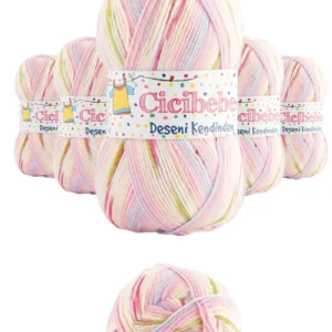 5 Adet Cici Bebe Kendinden Desenli Akıllı İplik Battaniye Yelek Ceket Yünü İpi Renk:06