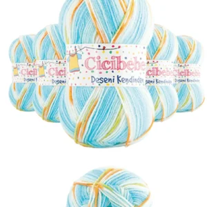 5 Adet Cici Bebe Kendinden Desenli Akıllı İplik Battaniye Yelek Ceket Yünü İpi Renk:07