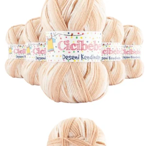 5 Adet Cici Bebe Kendinden Desenli Akıllı İplik Battaniye Yelek Ceket Yünü İpi Renk:09