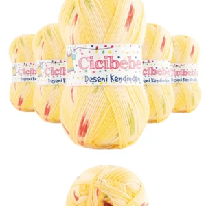 5 Adet Cici Bebe Kendinden Desenli Akıllı İplik Battaniye Yelek Ceket Yünü İpi Renk:11