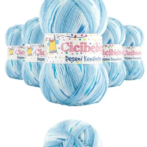 5 Adet Cici Bebe Kendinden Desenli Akıllı İplik Battaniye Yelek Ceket Yünü İpi Renk:14