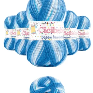 5 Adet Cici Bebe Kendinden Desenli Akıllı İplik Battaniye Yelek Ceket Yünü İpi Renk:15