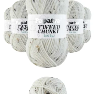 5 Adet Tweed Chunky Kırçıllı Hırka Battaniye Şapka Bere Örgü İpi Yünü - 1200