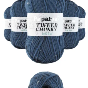 5 Adet Tweed Chunky Kırçıllı Hırka Battaniye Şapka Bere Örgü İpi Yünü - 5680