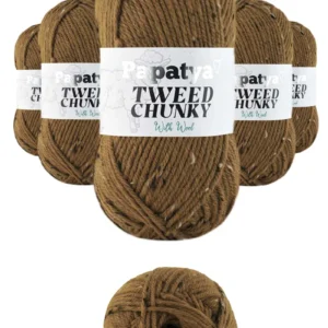 5 Adet Tweed Chunky Kırçıllı Hırka Battaniye Şapka Bere Örgü İpi Yünü - 8780