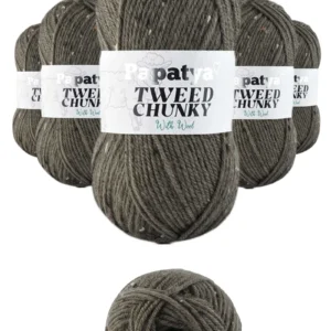 5 Adet Tweed Chunky Kırçıllı Hırka Battaniye Şapka Bere Örgü İpi Yünü - 9270