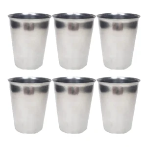 6 Adet Paslanmaz Çelik Krom Bardak 9 x 7,5 x 5,5cm