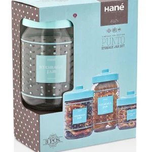 Hane 3'lü Punto Desenli Kavanoz Seti