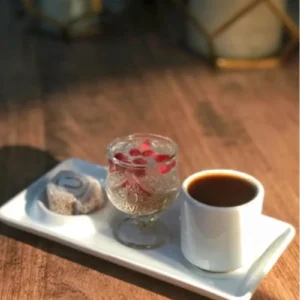 Lüks Sunum Tabaklı Kahve Fincanı Beyaz