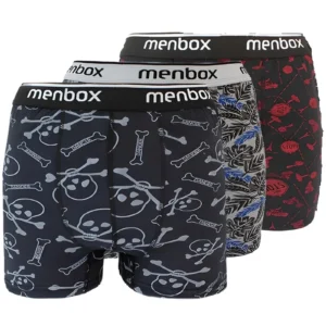 3 Adet Likralı Erkek Boxer Karışık Desenli Pamuklu