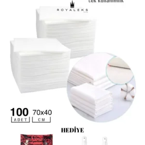 100 Adet Tek Kullanımlık Havlu Hasta Bakım Bebek Bakım Manikür Pedikür Havlusu HEDİYELİ