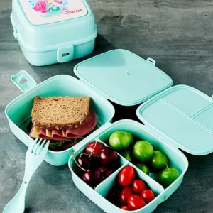 Porky 4 Bölmeli Çatallı Beslenme Kabı - G400