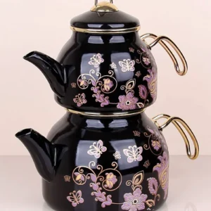 Emaye Desenli Çaydanlık